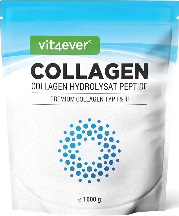 Colágeno en Polvo 1000 g - 100% Péptidos hidrolizados de Colágeno Bioactivo - Tipo 1 y 3 - Sabor neutro - Sin aditivos