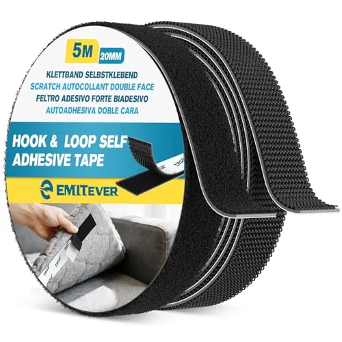 EMITEVER Autoadhesiva Doble Cara Extrafuerte 5m x 20mm Negro