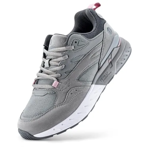 FitVille Zapatillas Deportivas de Horma Ancha para Mujer, Cómodas para Caminar y Correr Zapatos Ligeros 40 EU Ancho Gris