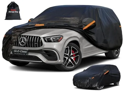 Kayme Funda Coche Exterior, Compatibles con Mercedes Benz GLE/GLE Coupe (2015-2025), Cubierta para Coche Impermeable Anti-UV Antipolvo de 7 Capas, Cubre Coche con Cremallera y Forro de Algodón.
