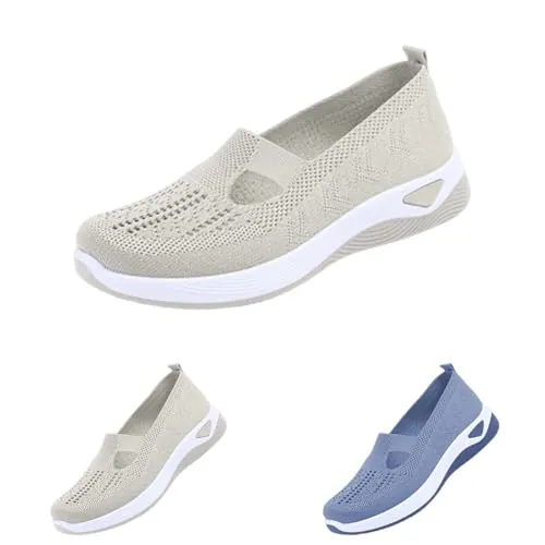 Zapatillas Ortopédicas para Mujer Zapatos sin Cordones para Caminar Ortopedicos Zapatos Mujer Comodos y Ligeros Sandalias Palas Transpirables y Antideslizantes Zapatillas Malla Deporte Senderismo