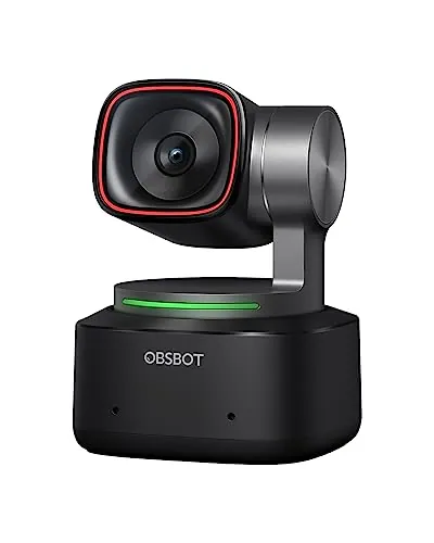 OBSBOT Tiny 2 - PTZ 4K Webcam con Seguimiento de IA, Control por Voz, Control por Gestos, Enfoque Automático, USB3.0, Múltiples Modos, Cámara Web para PC, Conferencias, Transmisiones, Zoom.