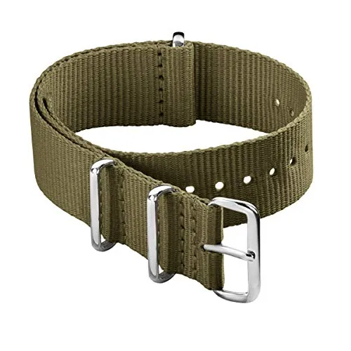 Archer Watch Straps - Correas de Reloj Estilo NATO Clásico de Nailon (Verde Oliva, 20mm)