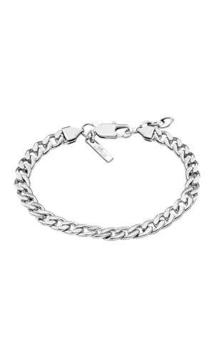 LOTUS STYLE Pulsera Hombre Acero Inoxidable 316L Brazalete de Diseño Sofisticado, Confortable y Resistente al Agua - Pulseras Hombre - Plateada 217.00 mm LS1935-2/1 - Ideal para Regalo