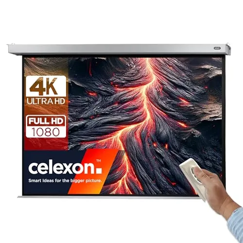 celexon eléctrica Cine en casa- y Negocios -Motor-proyector-Pantalla Incl. Caja de Control y Mando a Distancia Motor Professional Plus -180 x 135 cm - 4:3
