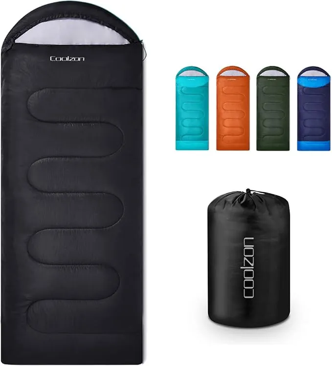 Coolzon Saco de Dormir Adulto para 3-4 Estaciones, Impermeable Ultraligero Saco de Dormir Niños Acampada Portátil para Acampar Senderismo Senderismo Viaje al Aire Libre