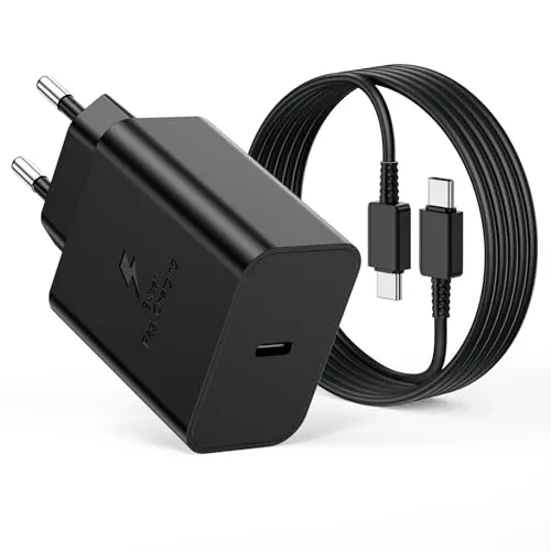 Cargador USB C 45W Cargador Samsung Carga Rapida con 2M Cable para Samsung Galaxy S26 S25 Ultra S24 S23 S22 S21 A57 A56 A55 A54 A37 A36 A35 A25 A26 A17 A16, Enchufe USB C Carregador Tipo C Cabezal