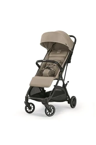 Inglesina NOW Silla de Paseo Compacta Ligera 7,2 kg, Cierre Automático One Touch, Respaldo Reclinable 170°, Capota UPF 50+, desde el Nacimiento hasta 22 kg, Shot Beige