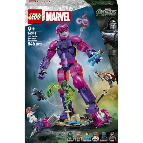 LEGO | Marvel Batalla Final de Avengers: Doomsday – Set de Superhéroes de Juguete con Figura de Centinela y 6 Minifiguras Inc. Thor – Regalo para Niños de 9+ Años y Fans de la Película – 76348