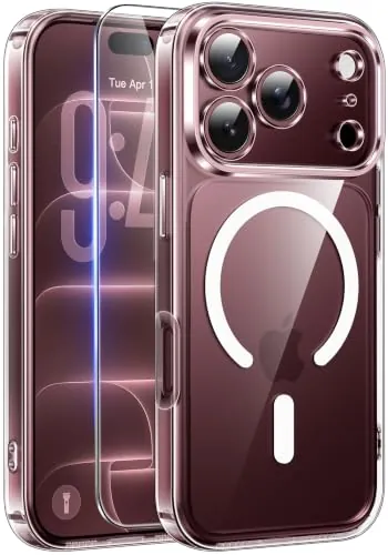 Qasyfanc Funda para iPhone 18 Pro con Protector Pantalla, Transparente