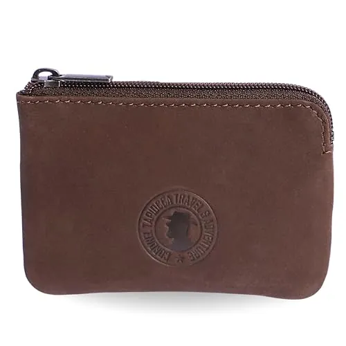 Coronel Tapioca - Carteras para Hombre de Piel - Cartera Hombre con Monedero - Monedero Hombre Casual - Cartera Tarjetero Hombre Gran Capacidad Cierre de Cremallera, Marrón