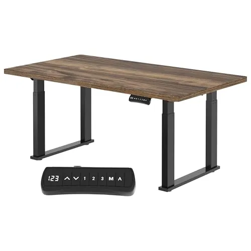 FLEXISPOT Escritorio Elevable Eléctrico 180x80 cm con Doble Motor, Carga 150 kg, 4 Patas, Función Anticolisión, Memoria de Altura, Mesa Regulable Estable y Silenciosa para Home Office, Grano