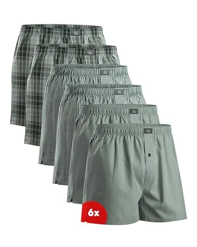 DANISH ENDURANCE Calzoncillos Hombre Boxer, 4 y 6 Pack Assorted Verde/Stripes Mix L