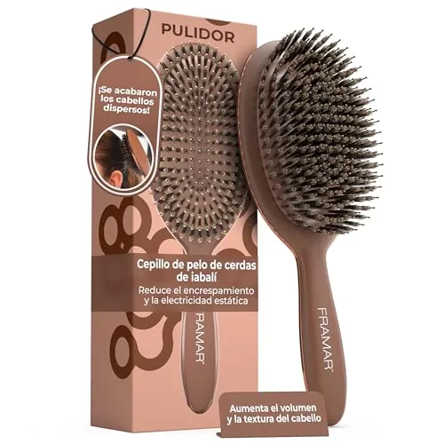 FRAMAR Cepillo Cerdas Jabali Pelo Fino - Cepillo Cerdas - Chocolate