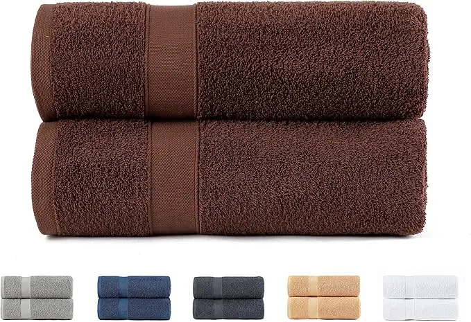 Todocama – Juego de 2 Toallas de baño Grandes, 100% algodón de 550 gsm Extra Suaves, Altamente absorbentes y de Secado rápido. Medida 100x150 cm, Color Chocolate.