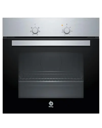 Balay - Horno, 60 cm, 5 funciones, control mecánico, negro, Acero inoxidable, 3HB1000X0