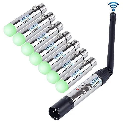 CHINLY 8pcs DMX512 2,4G ISM tTransmisor/Receptor XLR Inalámbrico Macho/Hembra Control De Luz LED Versión Corta para DJ LED Stage Bar Party Light