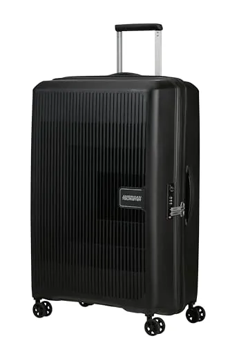 American Tourister Aerostep - Spinner L, Funda Ampliable, 77 cm, 101,5/109 L, Negra (Negra)