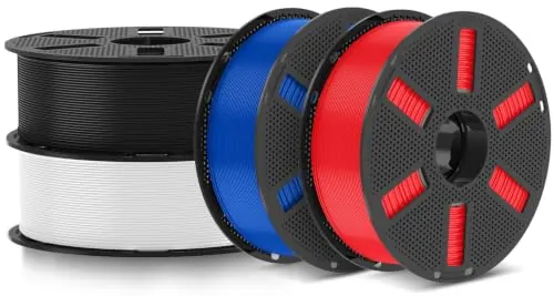 JAYO Negro+Blanco+Rojo+Azul Eléctrico PLA Filamento 1.75mm 4.4kg Bundle