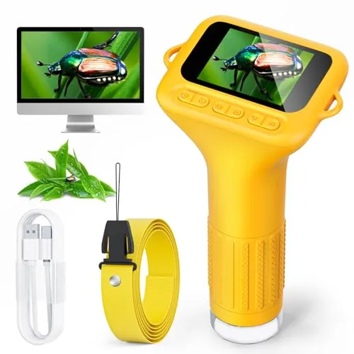 Microscopio Digital para niños, SKYBASIC, minicámara con Zoom de 1000x y Pantalla de 2 Pulgadas, cumpleaños para niños de 6, 7, 8, 9, 10, 11 y 12 años.