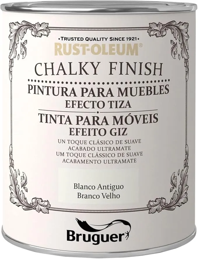 Rust-Oleum Bruguer Chalky Finish pintura para muebles Blanco Antiguo 750ml