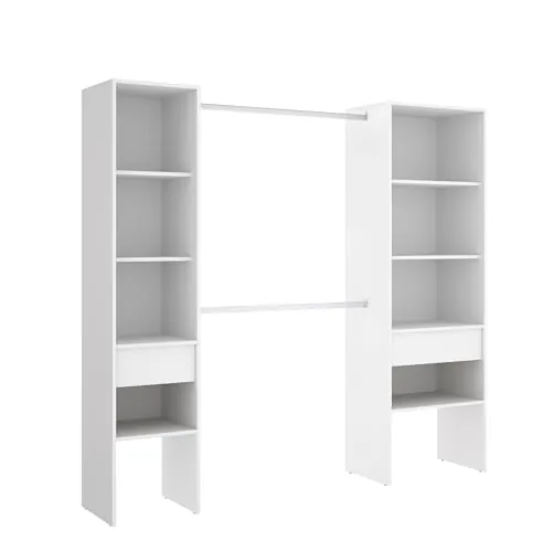 DEKIT GRUPO RIMOBEL SUIT - Vestidor con dos columnas y dos cajones - BLANCO - 185 x 160 x 50