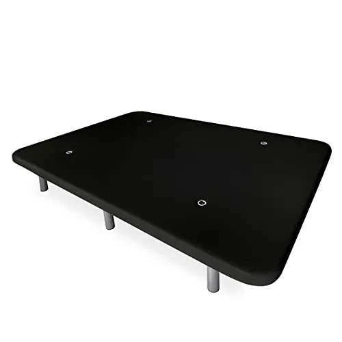 Duérmete Online - Base Tapizada 3D Reforzada, con Barras Transversales y Válvulas de Ventilación + 6 Patas Roscadas, 105 x 190 cm, Negro