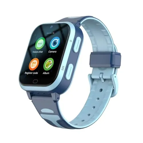 Fitome 4G Reloj Inteligente Niños, Smartwatch Niños con Seguimiento y Videollamadas, GPS, SOS, Cámaras, Despertadores, Podómetros, Relojes Inteligentes Niñas de 4 a 12 Años,Azul