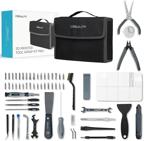 Creality Kit de Herramientas para Impresora 3D (74 piezas), Herramienta de Posprocesamiento de Modelos, Juego de Limpieza de Boquillas, Desbarbado y Extracción, para Todas las Impresoras 3D