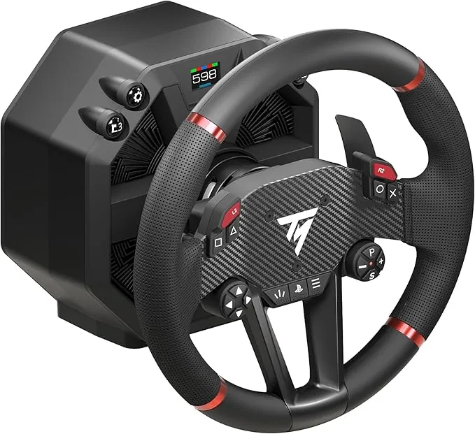 Thrustmaster T598 - Volante de Carreras Direct Axial Drive para PS5, PS4 y PC (Force Feedback de Próxima Generación, Aro Sportcar de 30 cm, Incluye Pedales Raceline Pedals LRT) Negro