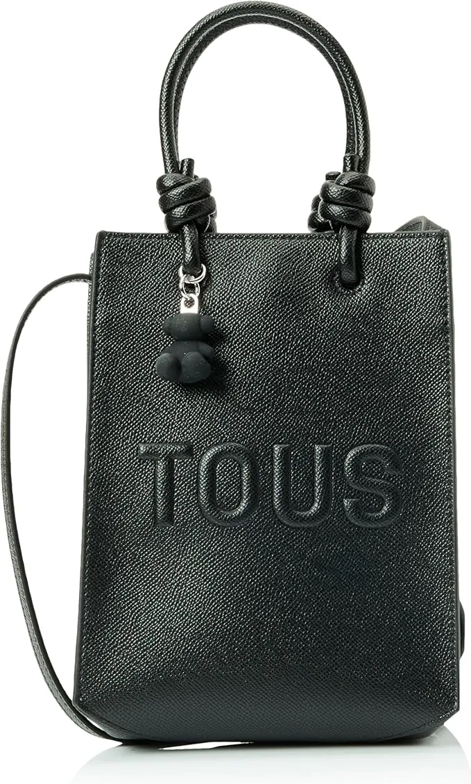 TOUS Mini Bolso Pop Negro, Para Mujer, Medidas 20,5 x 16 x 6 cm, Colección Tous La Rue New