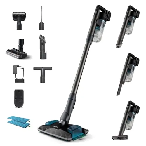 PHILIPS 8000 Pet Aspiradora sin Cable, 6en1, 80 min, PowerCyclone 12