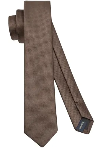 HISDERN Corbata para hombre, corbatas ajustadas marrones para hombre, corbatas clásicas de seda para boda, corbata Formal delgada con caja (6cm)