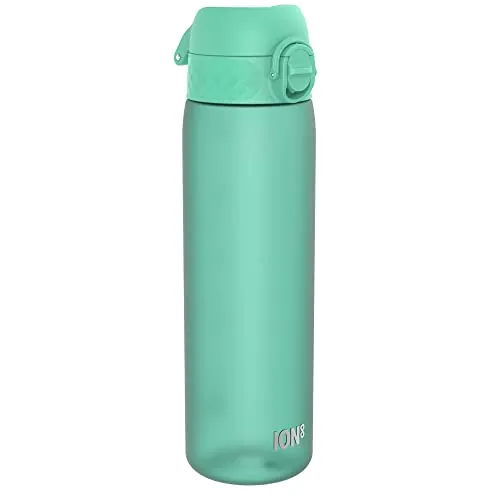 ion8 Botella Agua, 500ml, a Prueba de Fugas, Fácil de Abrir, Cerradura Segura, Apta para Lavavajillas, Sin BPA, Asa de Transporte, Fácil de Limpiar, Neutro en Carbono, Azul Verdoso