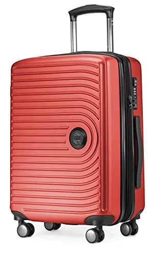 HAUPTSTADTKOFFER Mitte - Equipaje de Mano 55x40x23, TSA, 4 Ruedas, Maleta de Viaje, Rígida, con Ruedas, de Mano, de Cabina, Rojo