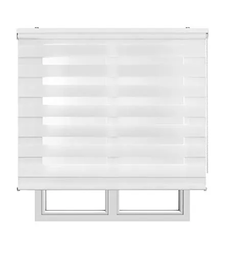 Estores Enrollables Noche y Día Elegantes con Tejido de Doble Caída para Puertas y Ventanas, Estor Noche y Dia de Fácil Instalación con Filtrado de Luz Ajustable STORESBASIC Blanco 120x250