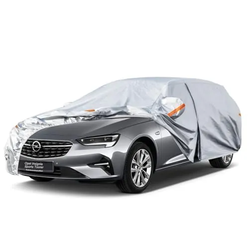 Kayme Funda Coche Exterior, Compatibles con Opel Insignia Sports Tourer, Cubierta para Coche Impermeable Transpirable Anti-UV Antipolvo de 6 Capas, Cubre Coche con Cremallera y Forro de Algodón.