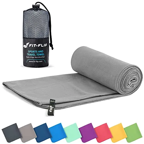 Fit-Flip Toalla Microfibra, para el Gimnasio y la Playa, compacta