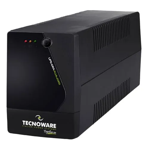 Tecnoware Power Systems UPS 2000VA para PC/Modem, NO Gaming/Consola, SAI ERA PLUS, 6 IEC, Software, protección contra apagones y picos de tensión para PC, módem, videovigilancia, TPV, NAS, POS