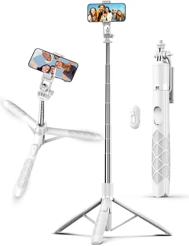 180CM Palo Selfie Trípode, Tripode para Movil Extensible, Trípode de Teléfono Flexible con Control Remoto Desmontable, 360 ° Rotación, Compatible con iPhone 15 14 13 12 11 Pro, Android, GoPro, Cámara