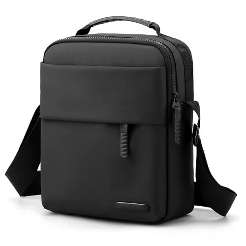 Vpoofree Bandoleras Hombre Bolso de Hombro Bolsas de Mensajero de Negocios Bolso de Mano Mariconeras para Hombres Moda Crossbody Bag Shoulder Casual(Negro Bolsos de hombro para hombre)