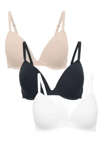 Marks & Spencer Pack de 3 Sujetadores escotados con Aros para Camisetas para Copa A-E UK 32 (EU 60)