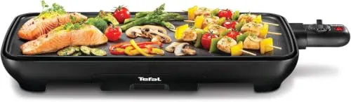 Tefal Málaga, Plancha de Asar de 2000W, Grill Eléctrico Antiadherente XL | Placas XL desmontables, Superficie 1300 cm², Bandeja recogejugos, Placa aluminio, Antiadherente, Termostato ajustable, CB5018