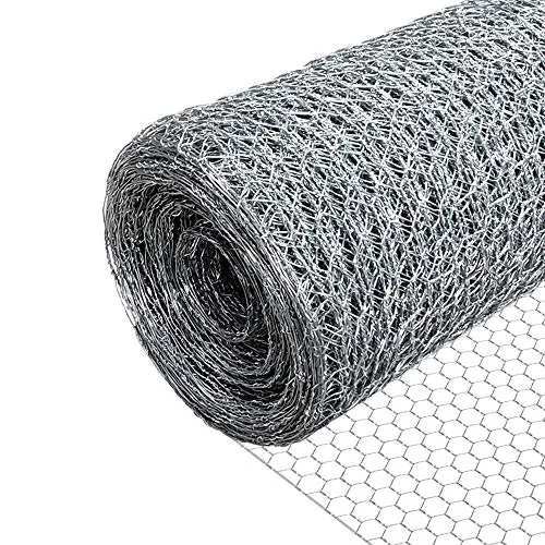 VOUNOT® Red Alambre Hexagonal, Rollo Malla Metalica, Tamaño de Malla 25mm, 100 cm (H) x 25 m (L), Galvanizado, Plata
