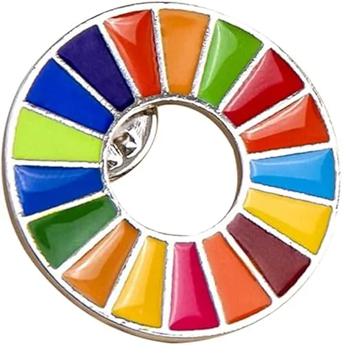 Pin de Objetivos de Desarrollo Sostenible, ODS de las Naciones Unidas, Juego de Insignia Arco Iris para Z