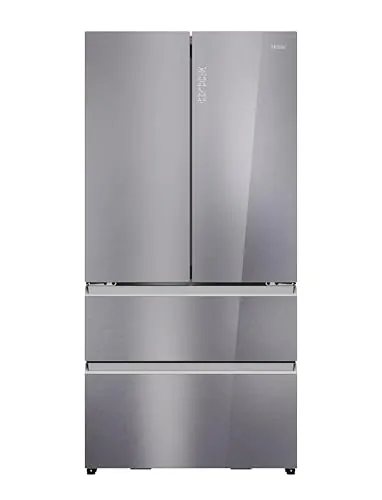 Haier FD 90 Series 7 HFR79F19EFGK - Frigorífico Puerta Francesa, Cajones DirectAccess, Motor Inverter, Fabricador Hielo, MyZone, HumidityZone, Total No Frost, 90x190cm, 703L, Daylight, Glass Inox Look