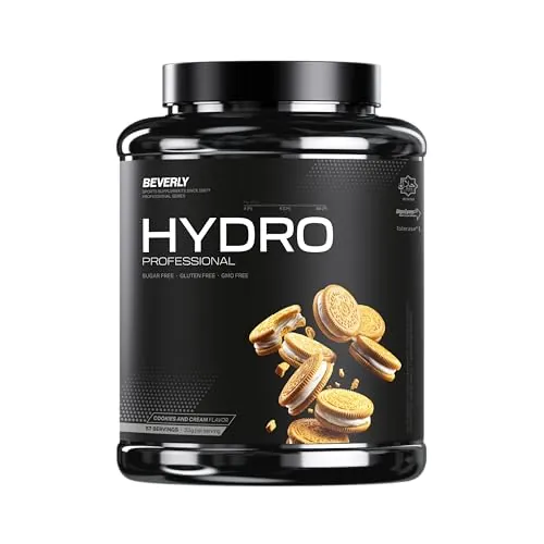 Beverly HYDRO PROTEIN | Proteína Hidrolizada de Suero Whey con Digezyme y Tolerase L | 2 Kg | 55 servicios | Excelente Digestibilidad | Aumento de la Masa Muscular (2 Kg, Cookies & Cream)