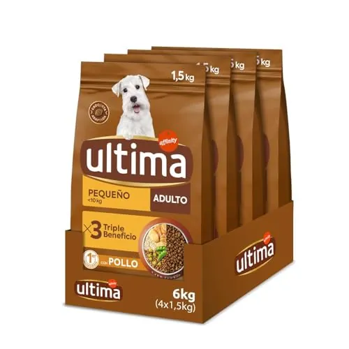 Ultima Pequeño Adult Pollo, Comida seca para perros, Pack de 4 x 1,5kg, Total 6kg
