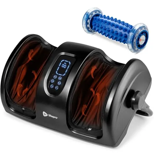 LifePro Eléctrico Shiatsu – Masajeador de Pies con Calor y Compresión para Fascitis Plantar y Piernas Cansadas – Masajeador Pies Profesional para Casa