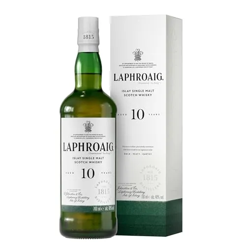Laphroaig 10 Años Single Malt Escoces Peated Whisky Escoces, 40% - 700 ml